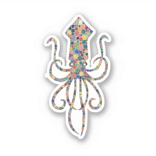 水色イカ シール (正面)