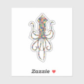 水色イカ シール (シート)