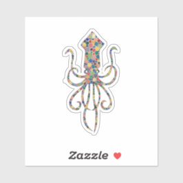 水色イカ シール