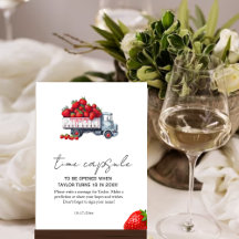 水色イチゴのベビーシャワー時間カプセル