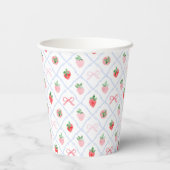 水色イチゴの胸当て棚 紙コップ (裏面)