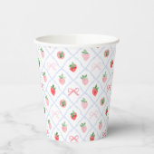 水色イチゴの胸当て棚 紙コップ (左)