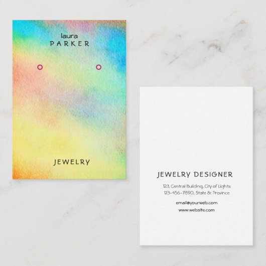 水色イヤリングデザイナーディスプレイジュエリー部 名刺 (正面/裏面)