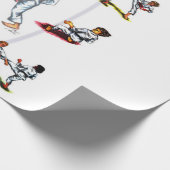 水色イラストレーション空手の多様性を行う ラッピングペーパー (角)