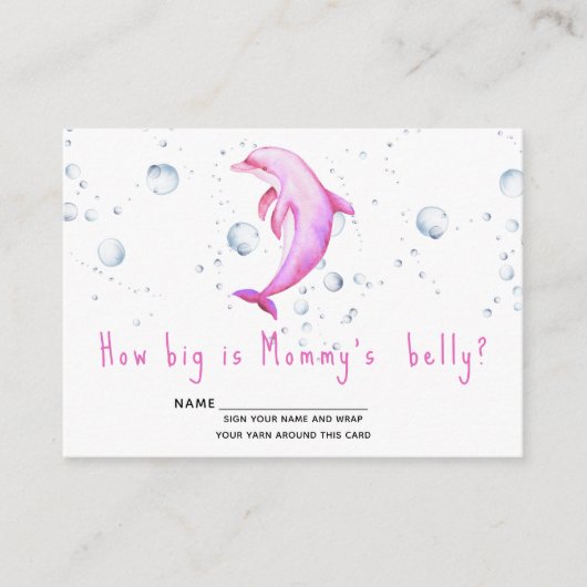 水色イルカ – どのぐらい大きいママの腹 エンクロージャーカード (正面)