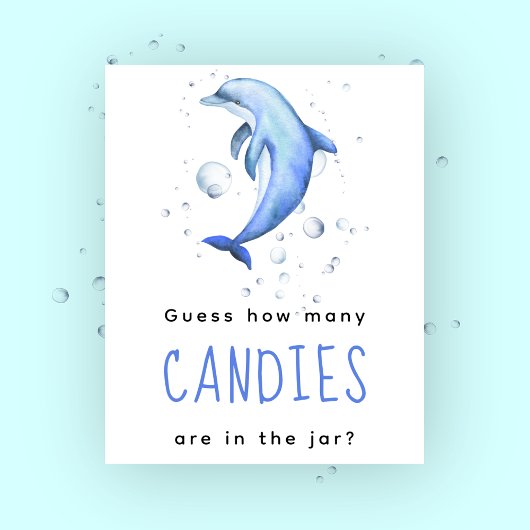 水色イルカ – キャンディゲームの数 ポスター