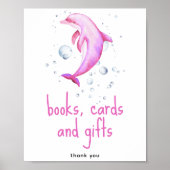 水色イルカ – ブックカードとギフト ポスター (正面)