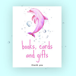水色イルカ – ブックカードとギフト ポスター