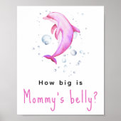 水色イルカ – ママの腹の大きさ ポスター (正面)