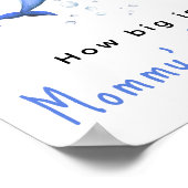 水色イルカ – ママの腹の大きさ ポスター (角)