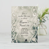 水色インクスプラッシュパールグレーアンダーシースウィート 招待状 (スタンド正面)