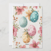 水色イースターエッグカード、ハッピーイースター シーズンカード (裏面)