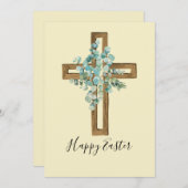 水色イースタークロス素朴とユーカリ シーズンカード (正面/裏面)