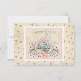 水色イースターバスケットとバニースタンプスタイル