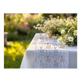 水色イースターバニーユーカリ模様 ショートテーブルランナー