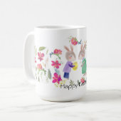 水色イースターラビビと卵 コーヒーマグカップ (正面左)