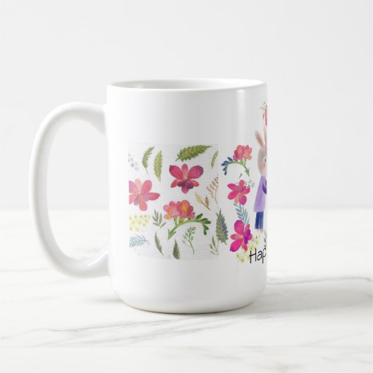 水色イースターラビビと卵 コーヒーマグカップ (左)