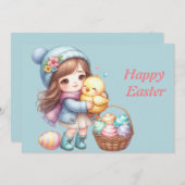 水色イースター卵 シーズンカード (正面/裏面)