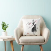 水色ウサギ象形豊かさを含む クッション (椅子)