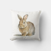 水色ウサギ クッション (正面)