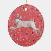 水色ウサギ セラミックオーナメント (左)