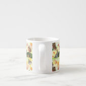 水色ウッドランドウサギ、フクロウ、リス、ハリネズミ エスプレッソカップ (裏面)