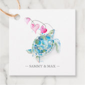 水色ウミガメのバレンタインデー フェイバータグ (正面)