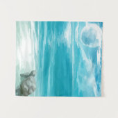 水色ウミガメの営巣 タペストリー (正面(横))