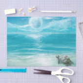 水色ウミガメの営巣 薄葉紙 (クラフト)