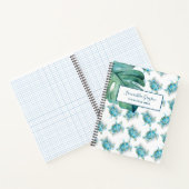 水色ウミガメパーソナライズされた ノートブック (内部)