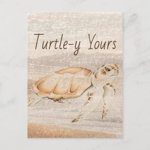 水色ウミガメ完全(Turtle-y)あなたの ポストカード