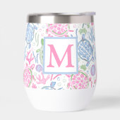 水色ウミガメ海ビーチモノグラム (左面)