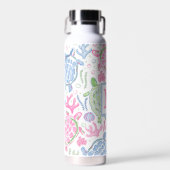 水色ウミガメ海モノグラム ウォーターボトル (正面)