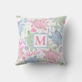 水色ウミガメ海モノグラム クッション (裏面)