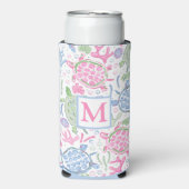 水色ウミガメ海モノグラム スリム缶クーラー (Seltzer正面)