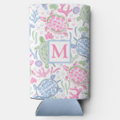 水色ウミガメ海モノグラム スリム缶クーラー (裏面)