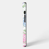 水色ウミガメ海モノグラム iPhoneケース (左側面)