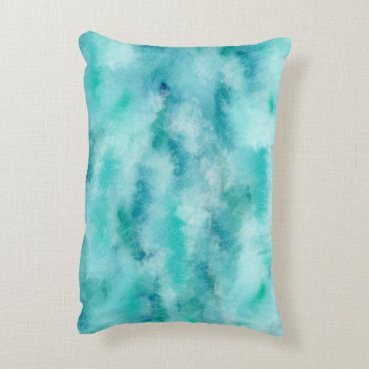 水色ウミガメ海泳パーソナライズされたぐ アクセントクッション (裏面(縦))