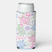 水色ウミガメ海 スリム缶クーラー (Seltzer正面)