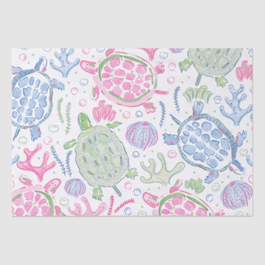 水色ウミガメ海 薄葉紙 (正面)