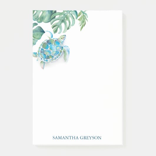 水色ウミガメ熱帯産 ポストイット (正面)