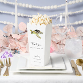 水色ウミガメ赤ちゃんシャワーシンプルミニマル フェイバーボックス