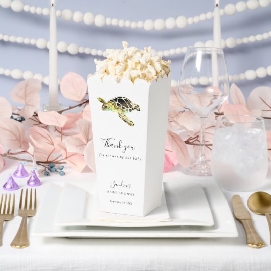 水色ウミガメ赤ちゃんシャワーシンプルミニマル フェイバーボックス (ウェディング)