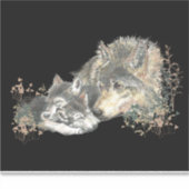 水色ウルフママまたはカブ付きパパ シール (正面)