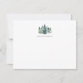 水色エバーグリーンパーソナライズされたツリー注釈カード サンキューカード (正面)