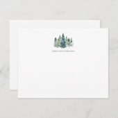 水色エバーグリーンパーソナライズされたツリー注釈カード サンキューカード (正面/裏面)