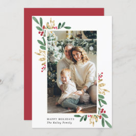 水色エバーグリーン，緑と金ゴールド，大きな写真 シーズンカード