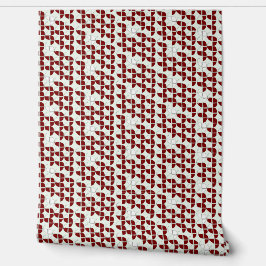 水色エビ模様レッドホワイト子供部屋 壁紙