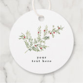 水色エレガントのクリスマスフローラプレゼント フェイバータグ (裏面)