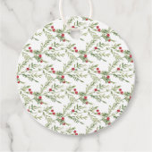 水色エレガントのクリスマスフローラプレゼント フェイバータグ (正面)